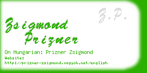 zsigmond prizner business card